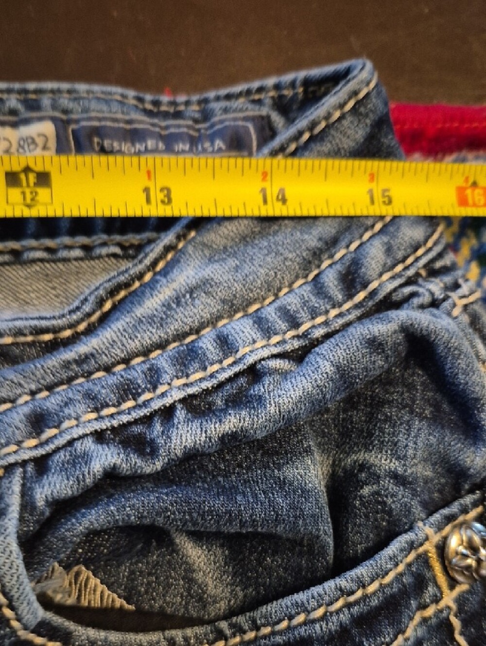 Miss Me Booycut Jeans Fleur-de-Lis Embellished emblemon Back Pockets.y2k.(2083C) - Picture 8 of 14